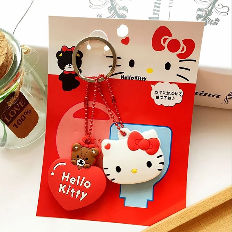Gogo Sanrio Key Protective Caps Set Kawaii My Melody Hello Kitty การ์ตูน PVC Key Cover พวงกุญแจแบบพกพา