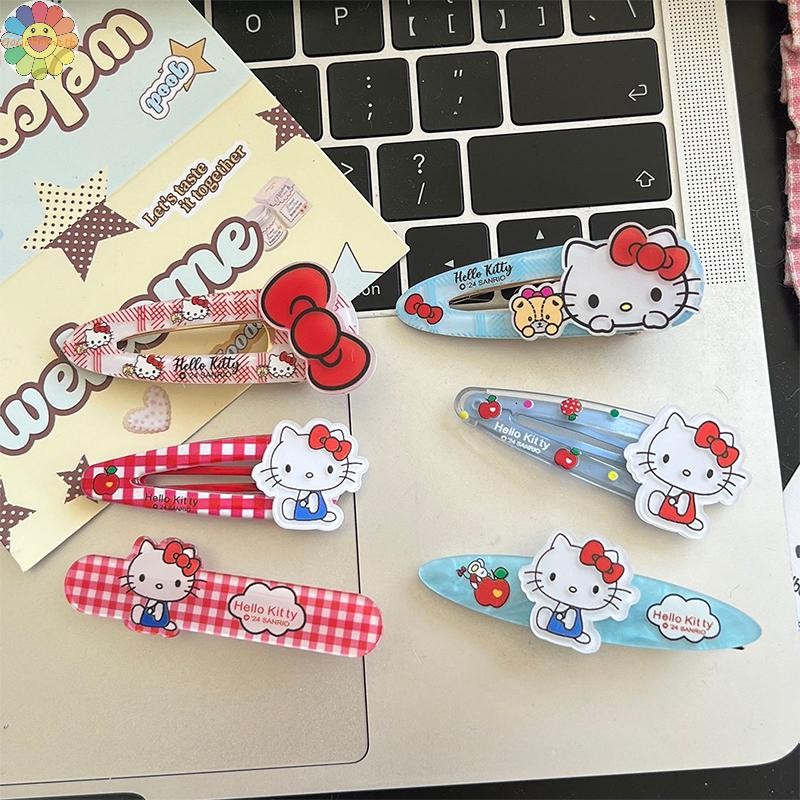 GOGO 2 ชิ้น Kawaii Sanrio Hello Kitty Hairpin การ์ตูน Bangs กิ๊บติดผมผู้หญิง