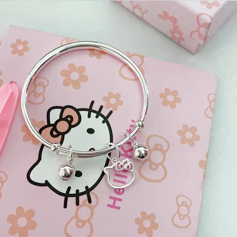สร้อยข้อมือ Hello Kitty จี้กระดิ่งเงิน